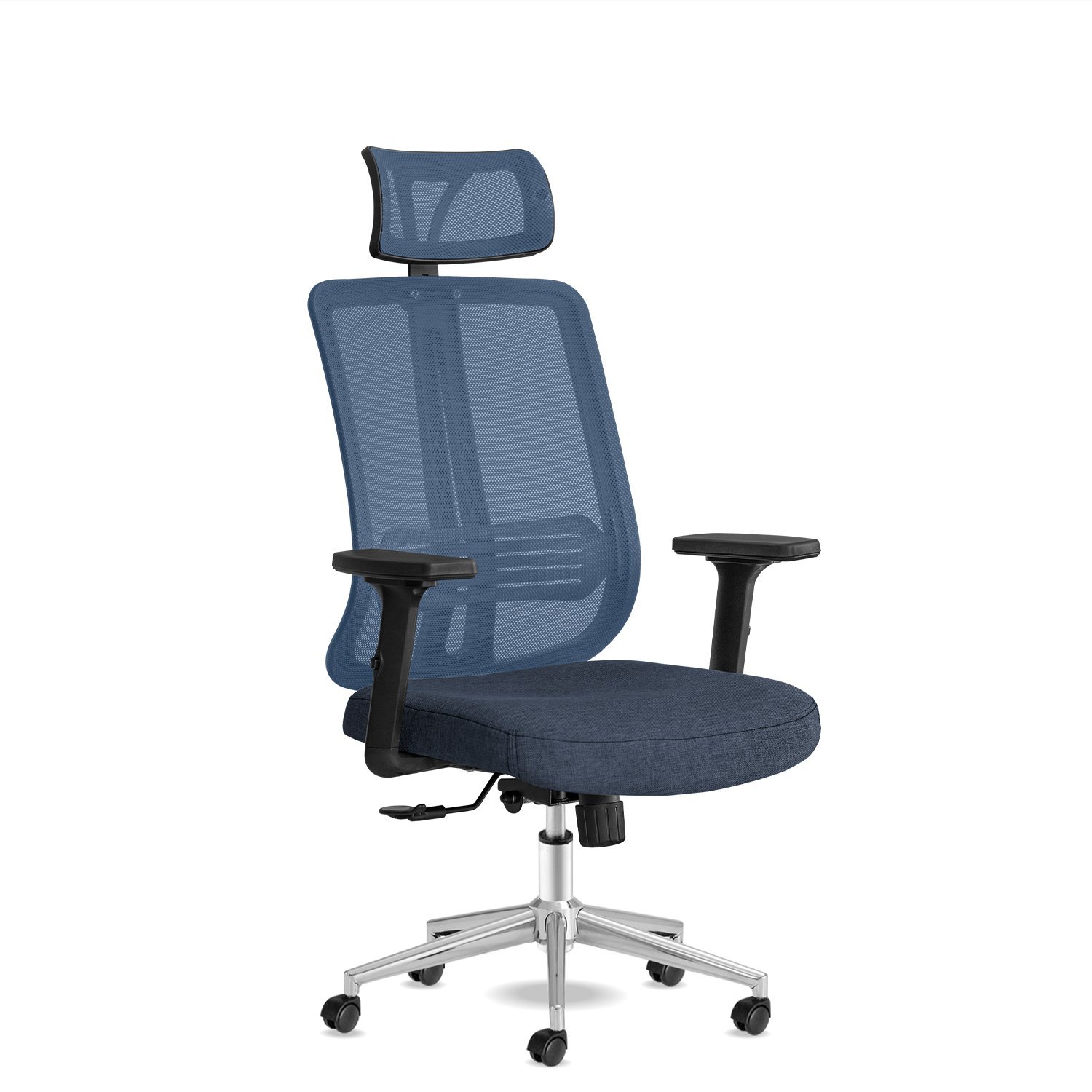 Spark Başlıklı Mavi Krom Çalışma Koltuğu