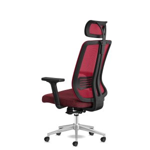 Spark Başlıklı Kırmızı Krom Çalışma Koltuğu