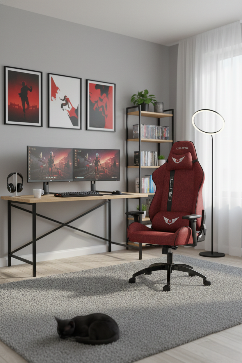 Breeze BRZ Kırmızı Profesyonel Kumaş Oyuncu Koltuğu